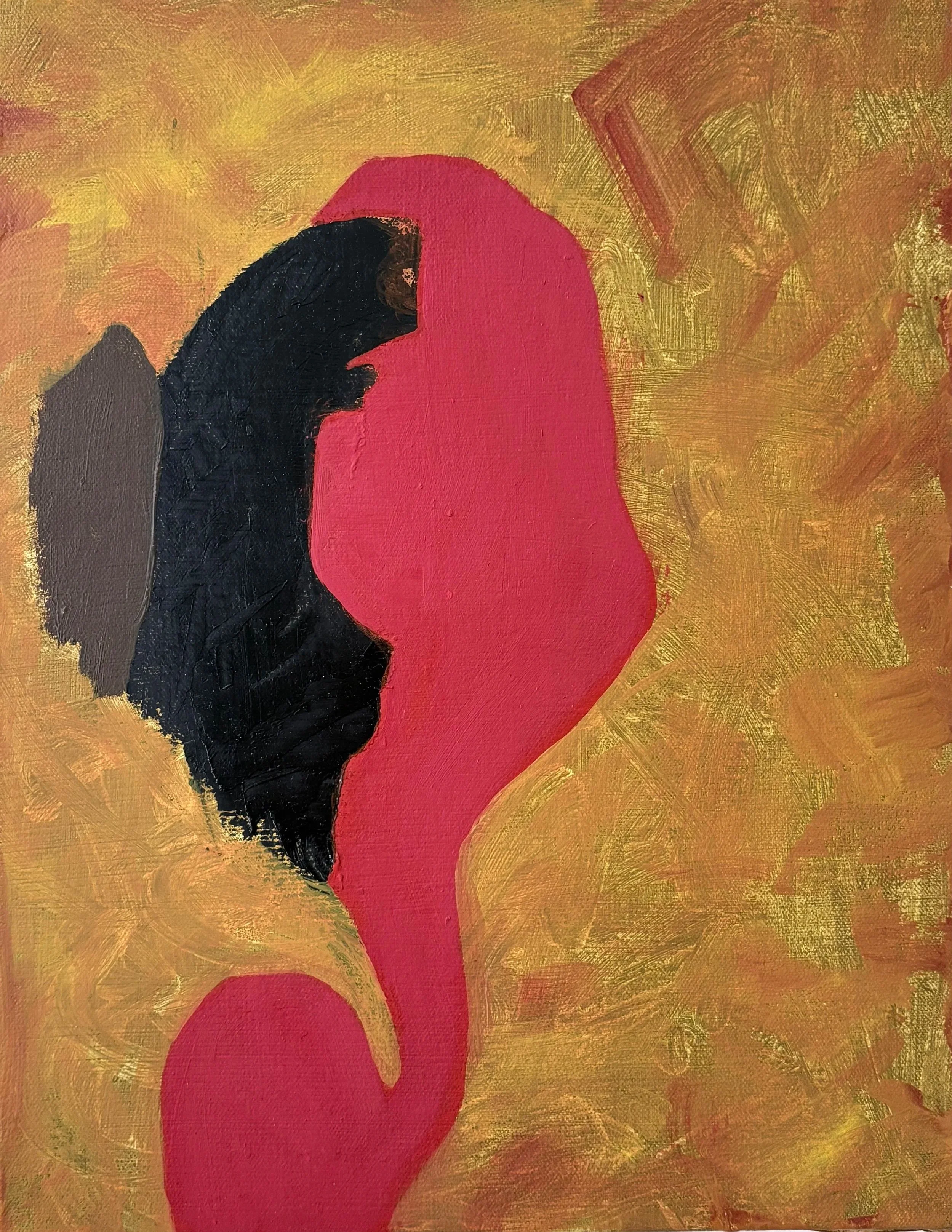   Red Shape , 2026, oil on canvas, 14” x 11” 