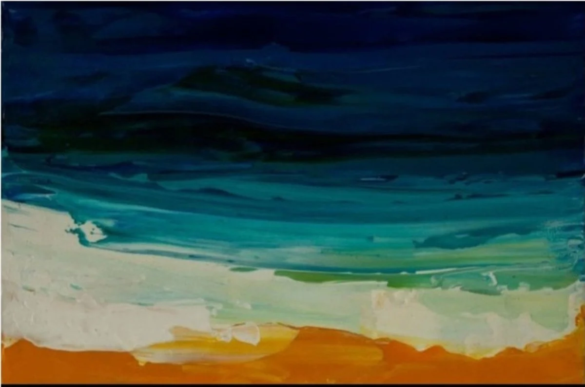 Dark Shore, coastal painting by Deirdre Burton