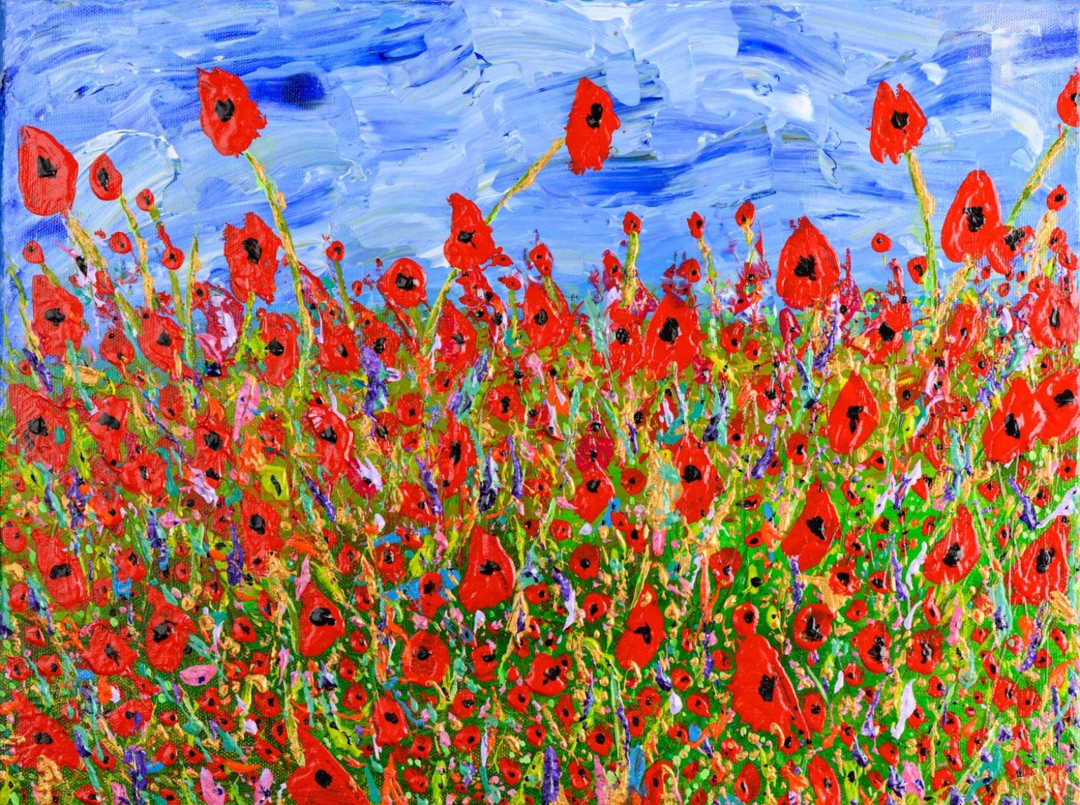 Gold and Poppies