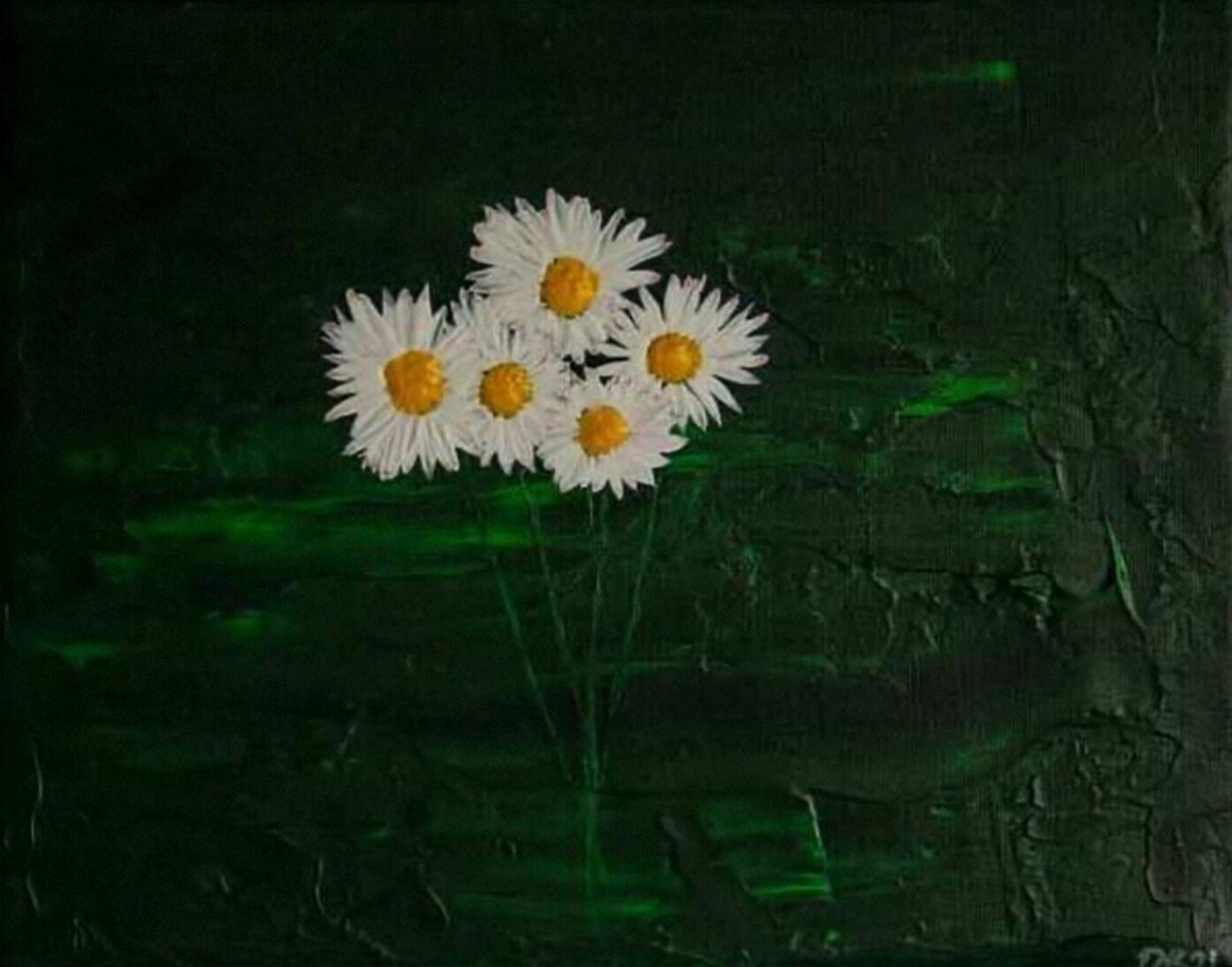 Nature’s Beauty, daisy painting by Deirdre Burton