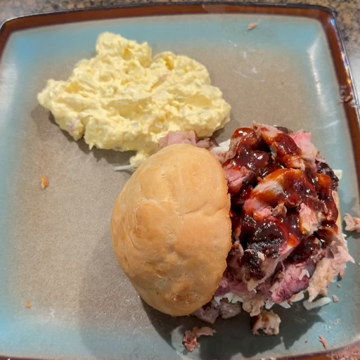BBQ Pork Sandwich with Potato Salad