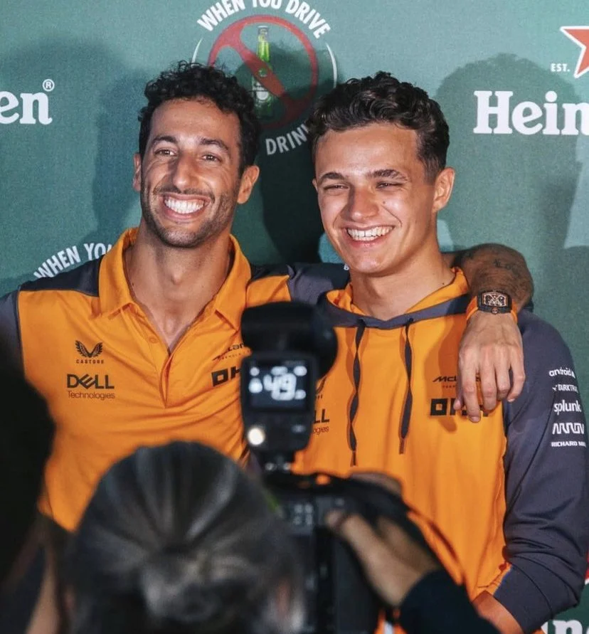 Daniel Ricciardo and Lando Norris, McLaren event at 1111 Lincoln Road, Miami Beach