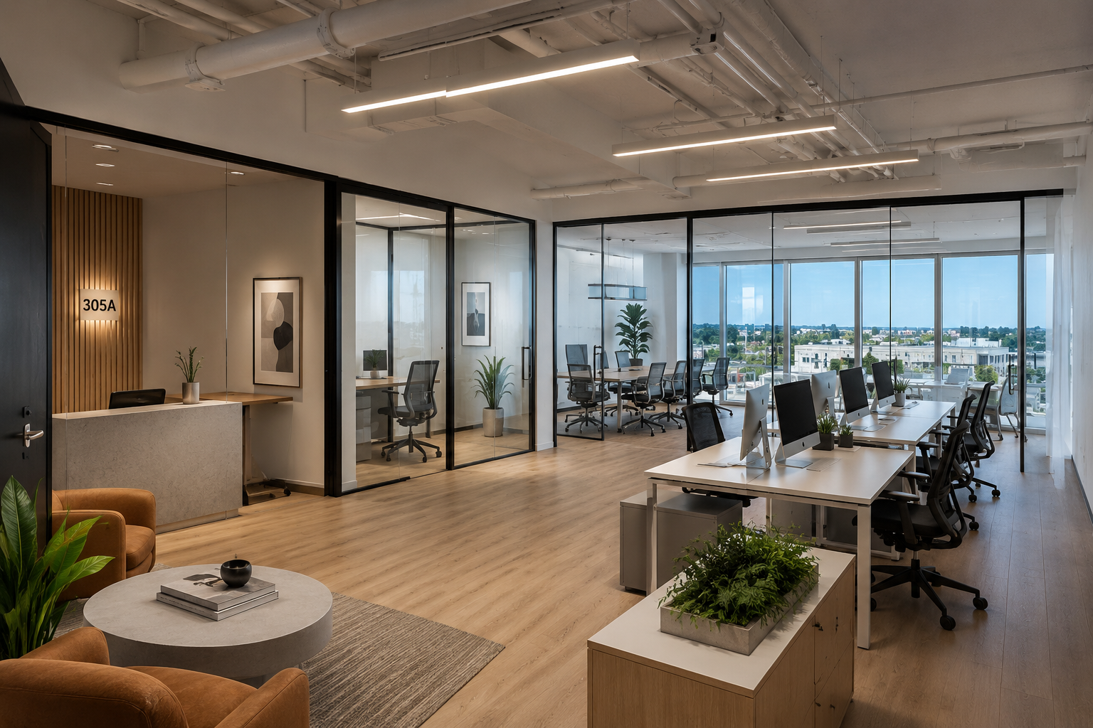 Office Spaces for Lease at 1111 Lincoln Road, Miami Beach.