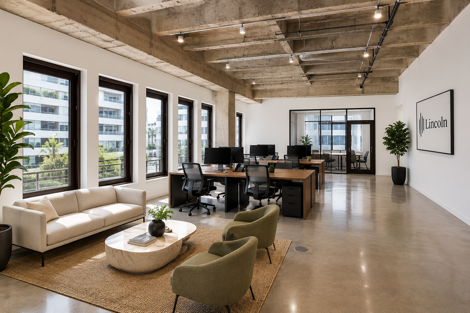 Office Spaces for Lease at 1111 Lincoln Road, Miami Beach.