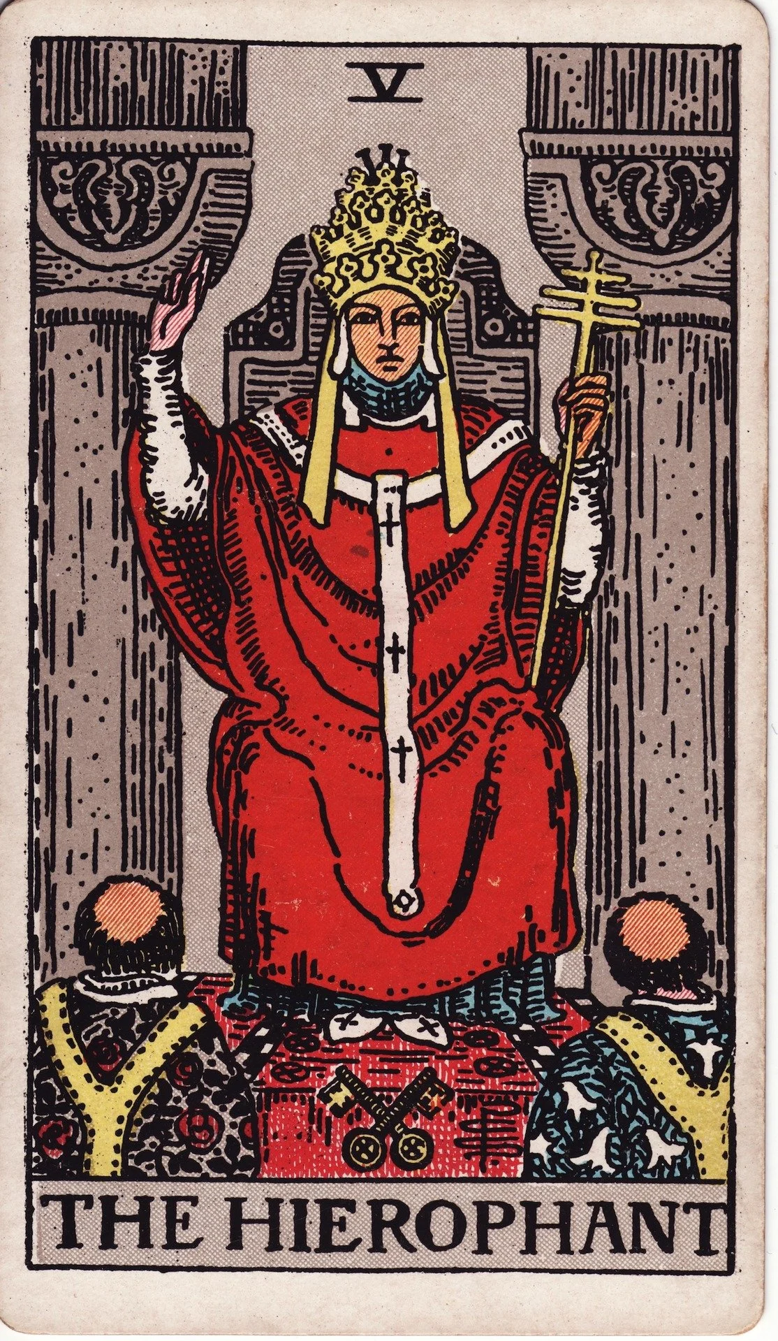 Le Pape, arcane majeur du Tarot Rider Waite Smith, symbole de transmission du savoir et d'enseignement