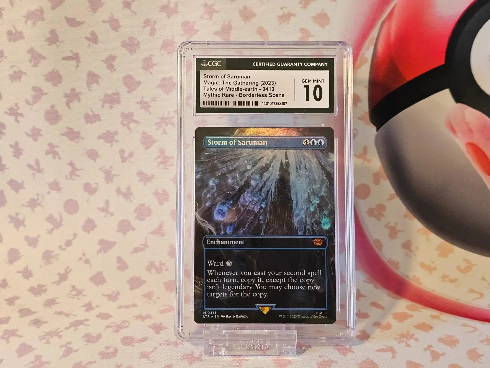 Storm of Saruman Borderless M 0413 - Magic The Gathering Tales of Middle Earth  CGC 10