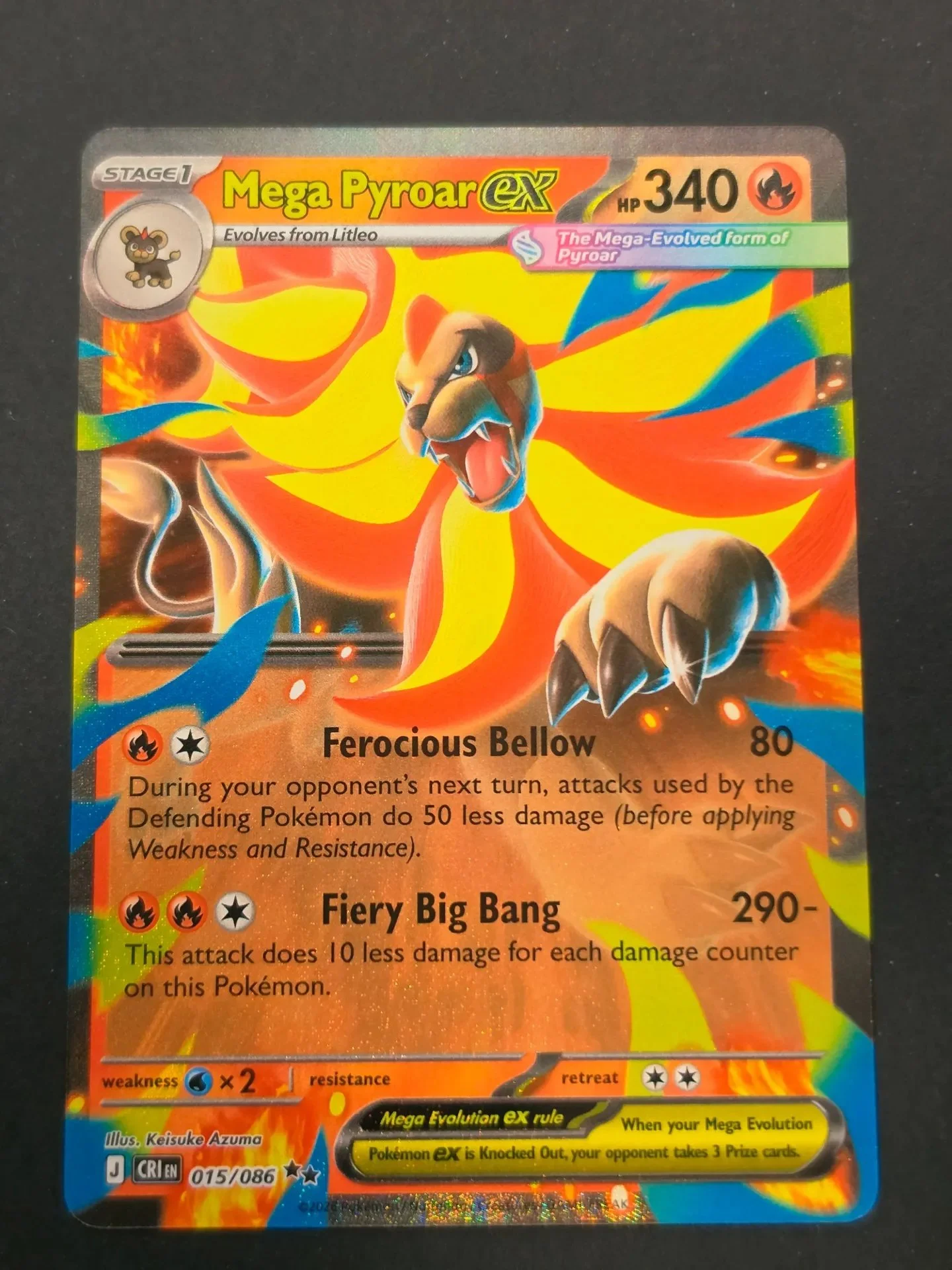 Mega Pyroar EX 015/086 - Double Rare Pokemon Chaos Rising