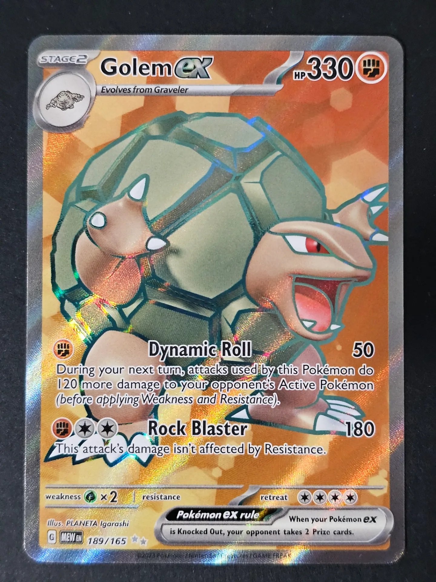 Golem EX 189/165 - Ultra Rare Pokemon 151