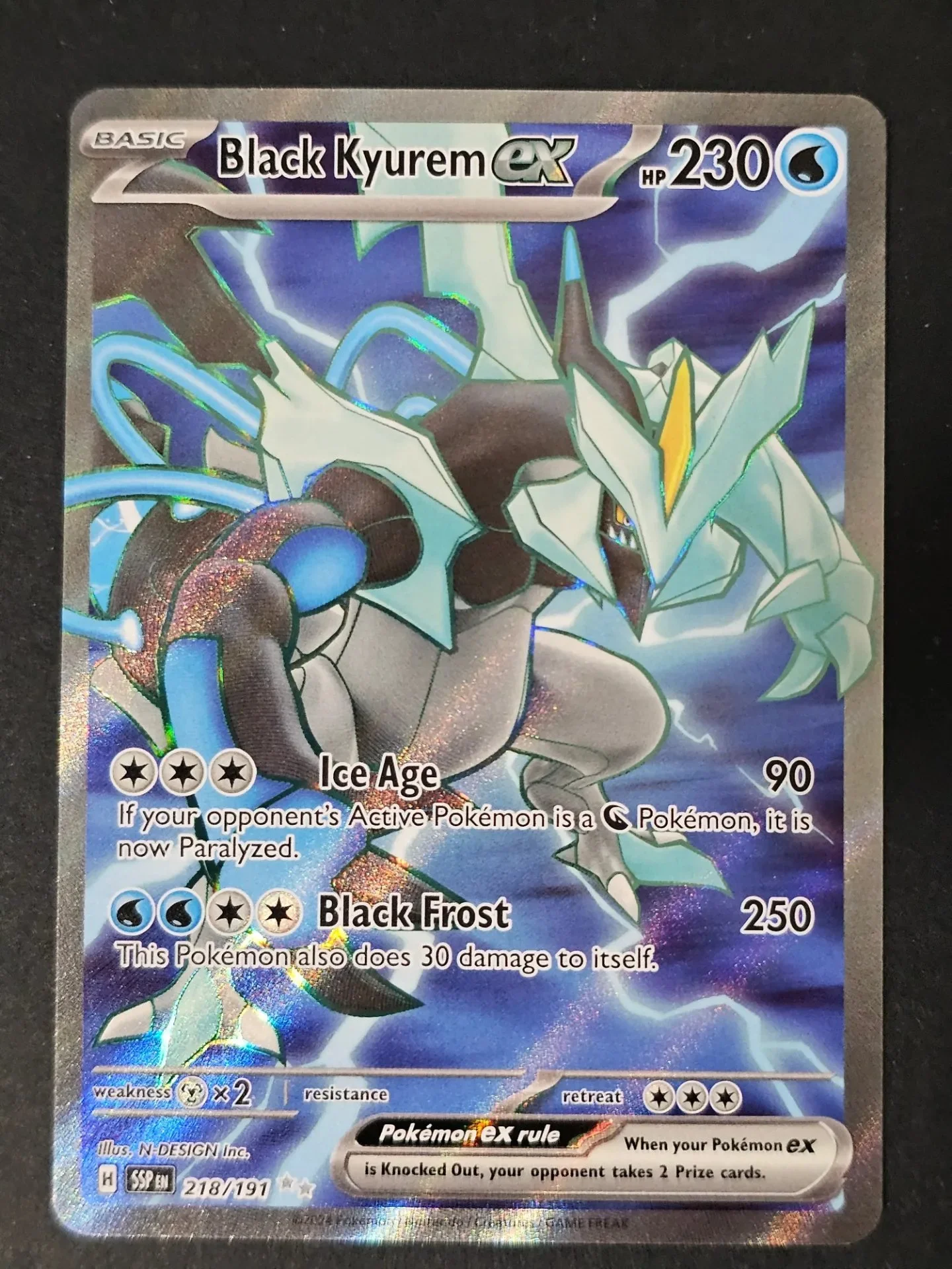 Black Kyurem EX 218/191 - Ultra Rare Pokemon Surging Sparks