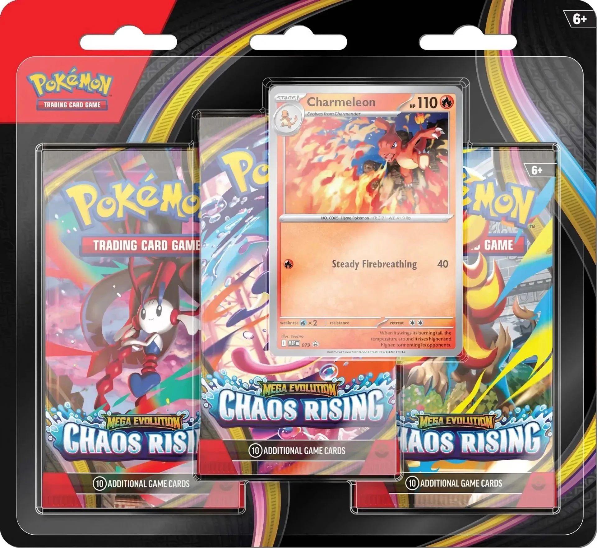 Pokemon - TCG - Mega Evolutions Chaos Rising 3 Pack Blister