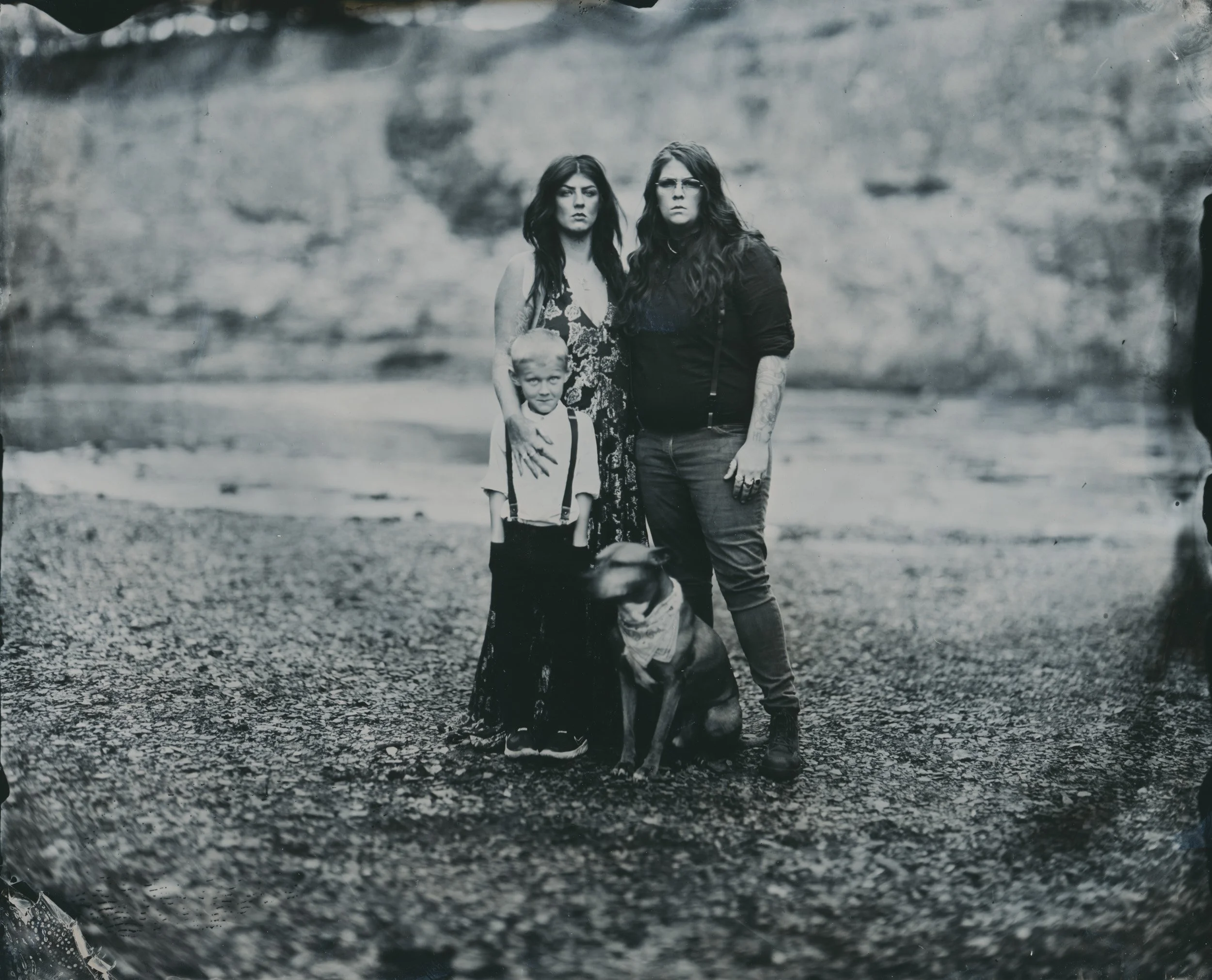 Tintype portrait of a family