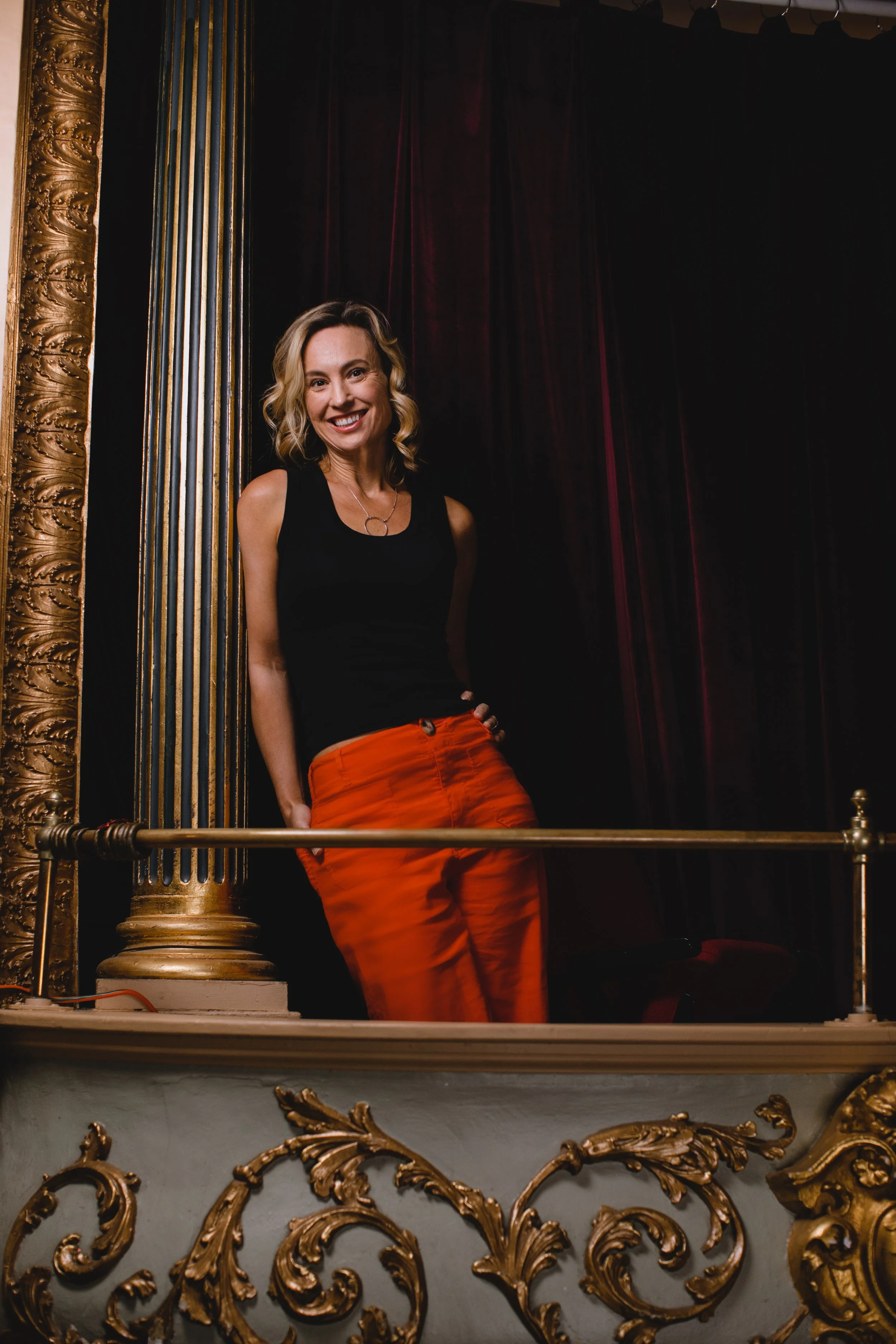 Photo of Anna Goldsmith in a theater