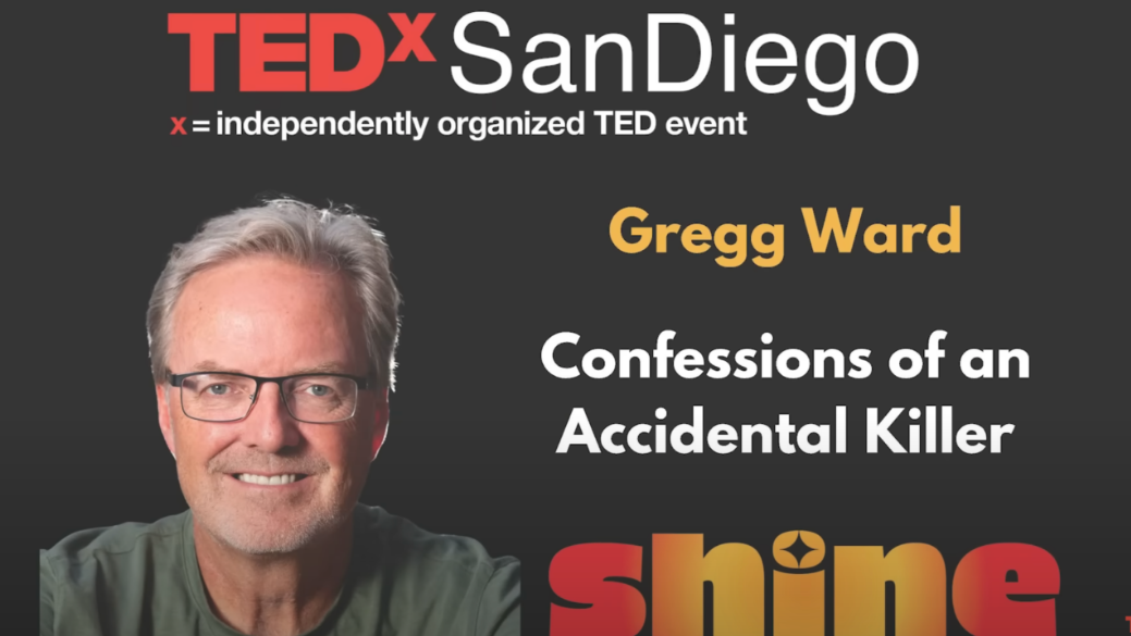 Headdshot of Gregg Ward with the words "Gregg Ward Confessions of an Accidental Killer"