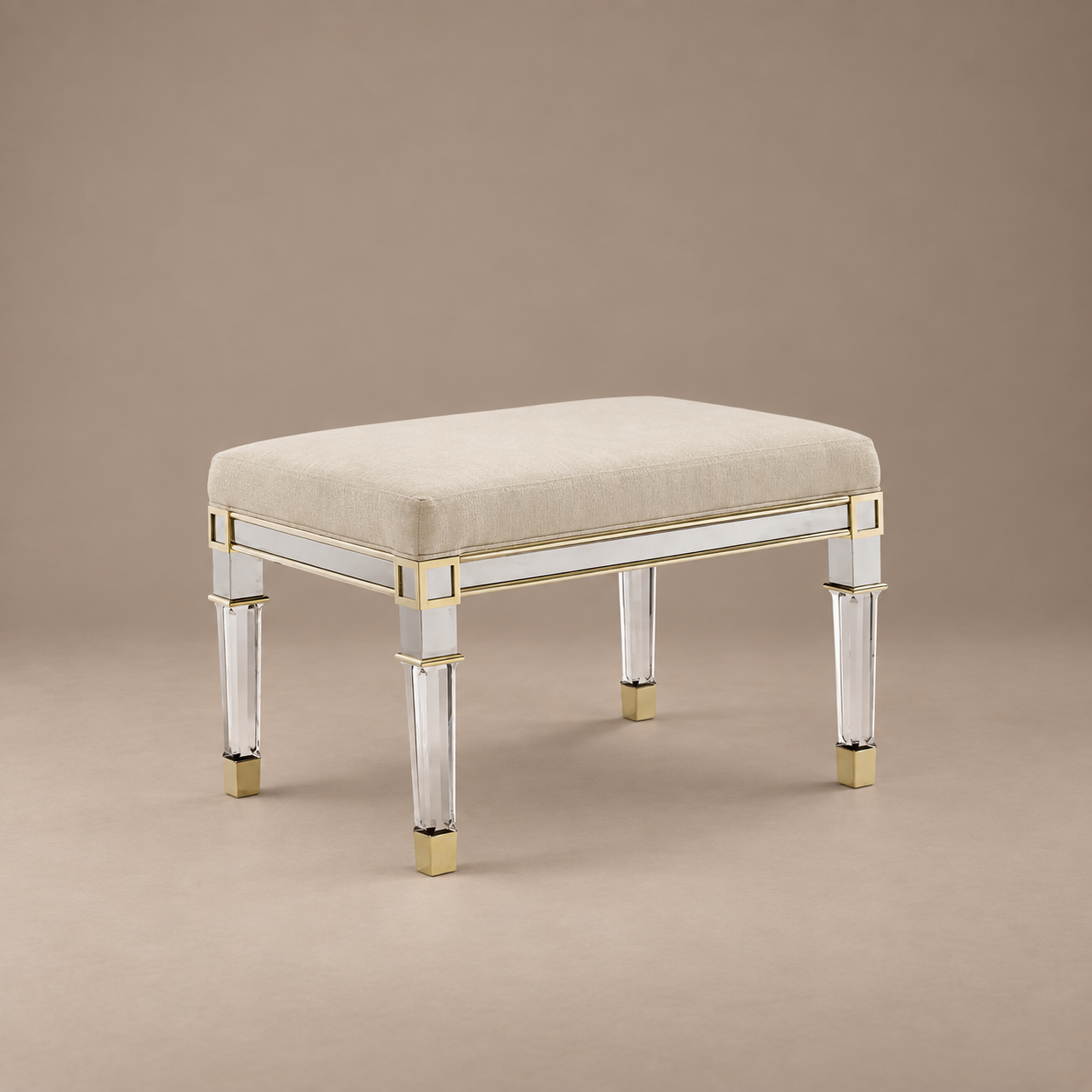 Silver and Gold Bench Ottoman