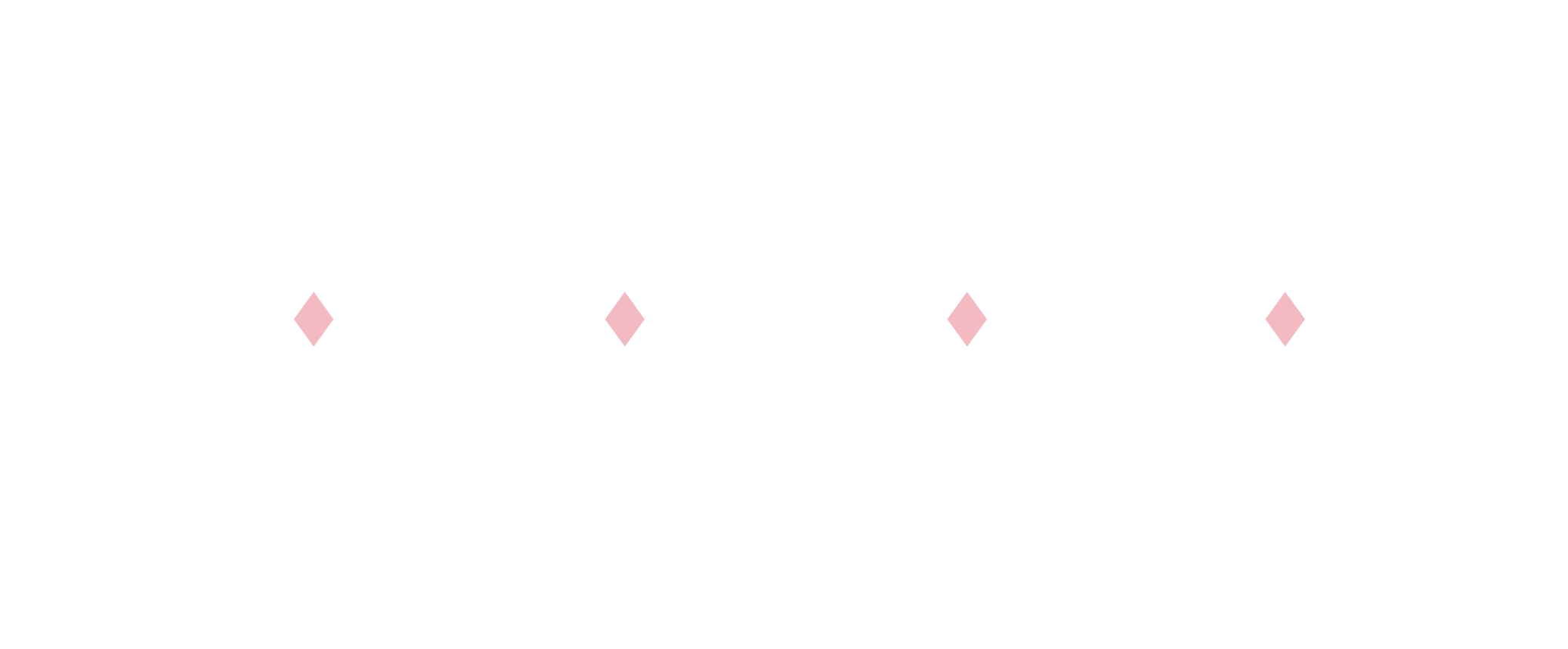 Text graphic with the message 'Off to the Races with KV50' on a transparent background, with pink diamond accents.