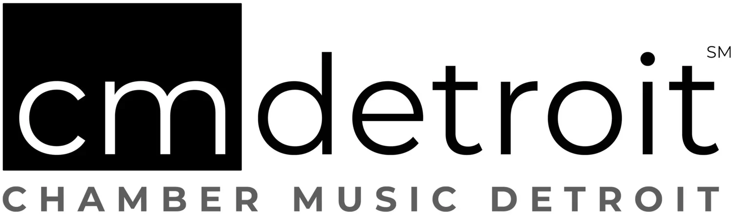 Cameo logo with black square and white lowercase letters, and text "Chamber Music Detroit" underneath.
