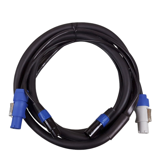 6 Ft powerCON™ Compatible + 5pin DMX Combo Cable