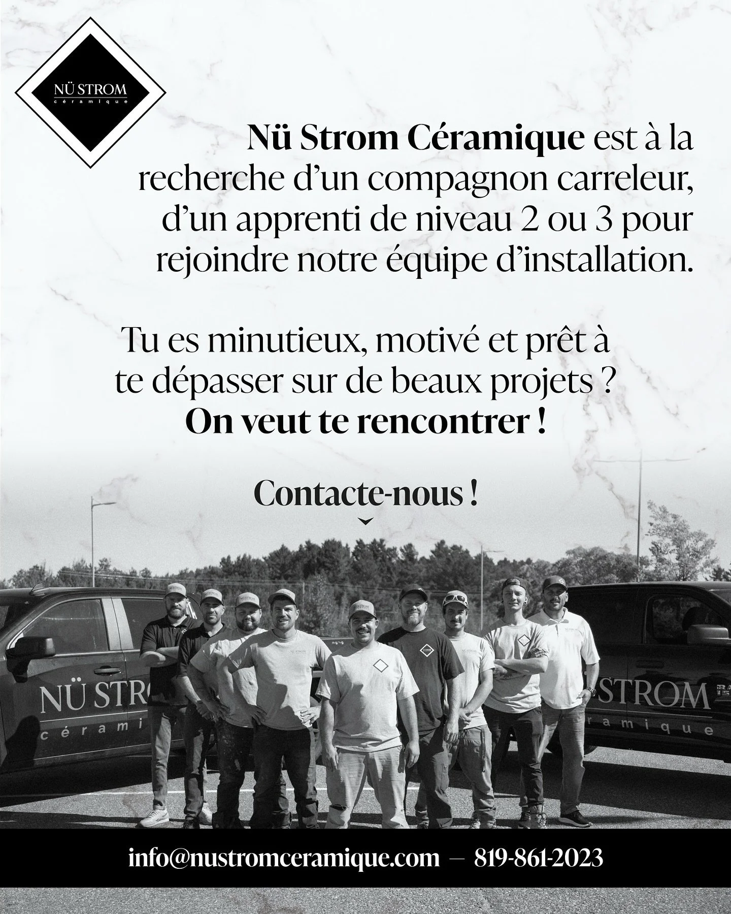@nustromceramique est &agrave; la recherche d'un compagnon carreleur, d'un apprenti de niveau 2 ou d'un apprenti de niveau 3 pour rejoindre notre &eacute;quipe d'installation 🤝 Tu es minutieux, motiv&eacute; et pr&ecirc;t &agrave; te d&eacute;passer
