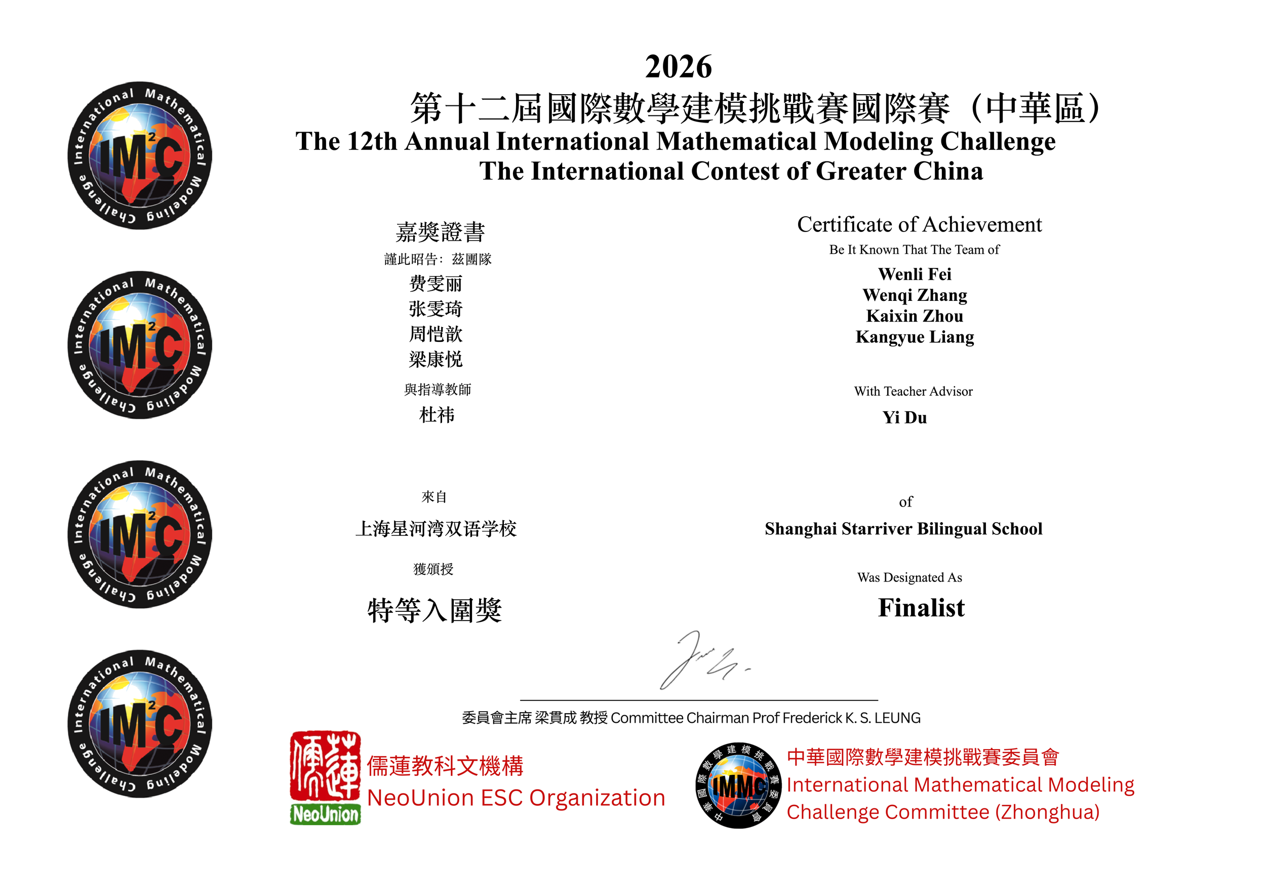 IMMC_International Division_Finalist