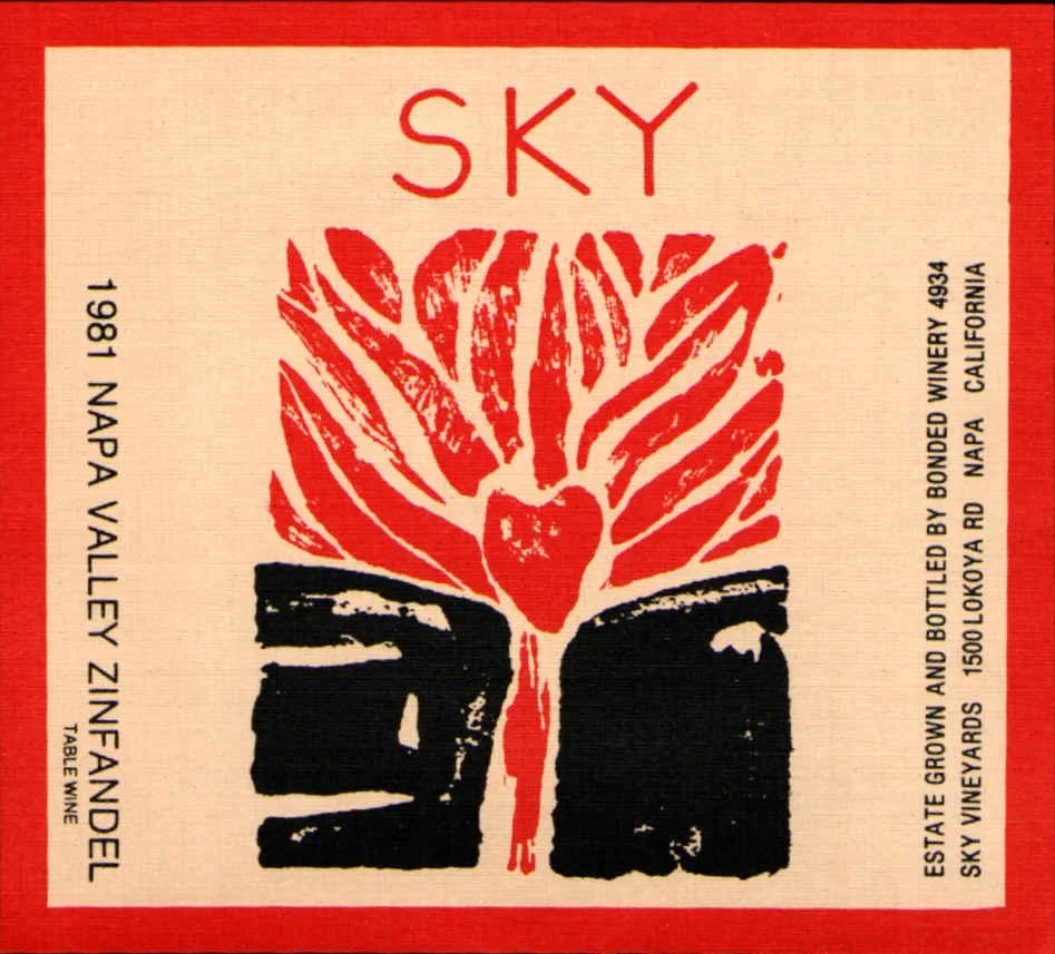 1981 Sky Vineyards Zinfandel Label, our first.