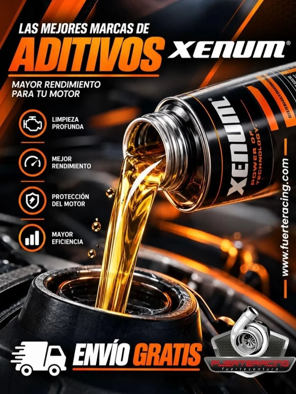 LAS MEJORES MARCAS DE ADITIVOS: XENUM🏁

Potencia el mantenimiento y rendimiento de tu veh&iacute;culo con la gama de aditivos XENUM, desarrollados para ofrecer soluciones espec&iacute;ficas de limpieza, protecci&oacute;n y optimizaci&oacute;n del mo