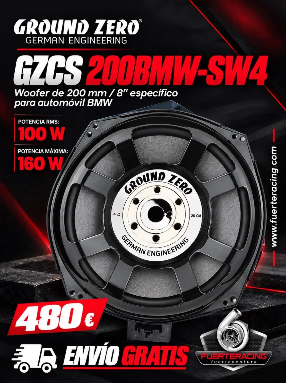 POTENCIA A MEDIDA PARA BMW 🔊🏁

El Ground Zero GZCS 200BMW-SW4 es un woofer de 200 mm / 8&rdquo; espec&iacute;fico para veh&iacute;culos BMW, dise&ntilde;ado para ofrecer graves potentes y una integraci&oacute;n espec&iacute;fica en el sistema de au