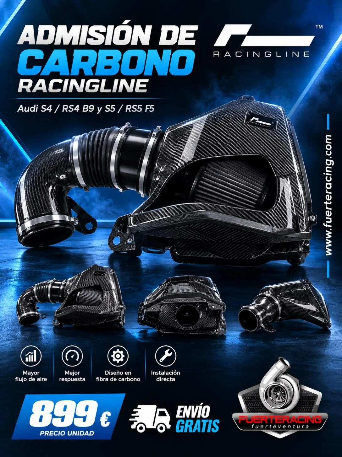 ADMISI&Oacute;N DE CARBONO RACINGLINE🏁

Dale a tu Audi una admisi&oacute;n de alto rendimiento con la Racingline en fibra de carbono, dise&ntilde;ada espec&iacute;ficamente para Audi S4 / RS4 B9 y S5 / RS5 F5.

&bull; Construcci&oacute;n en fibra de