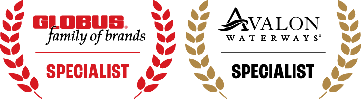 Global Specialist logo with laurel wreaths on either side, featuring red and gold colors.