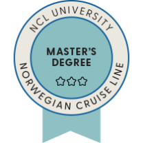 NCL University Norwegian Cruise Line Master's Degree badge