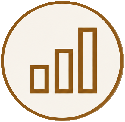Bar chart icon representing financial oversight and business performance.