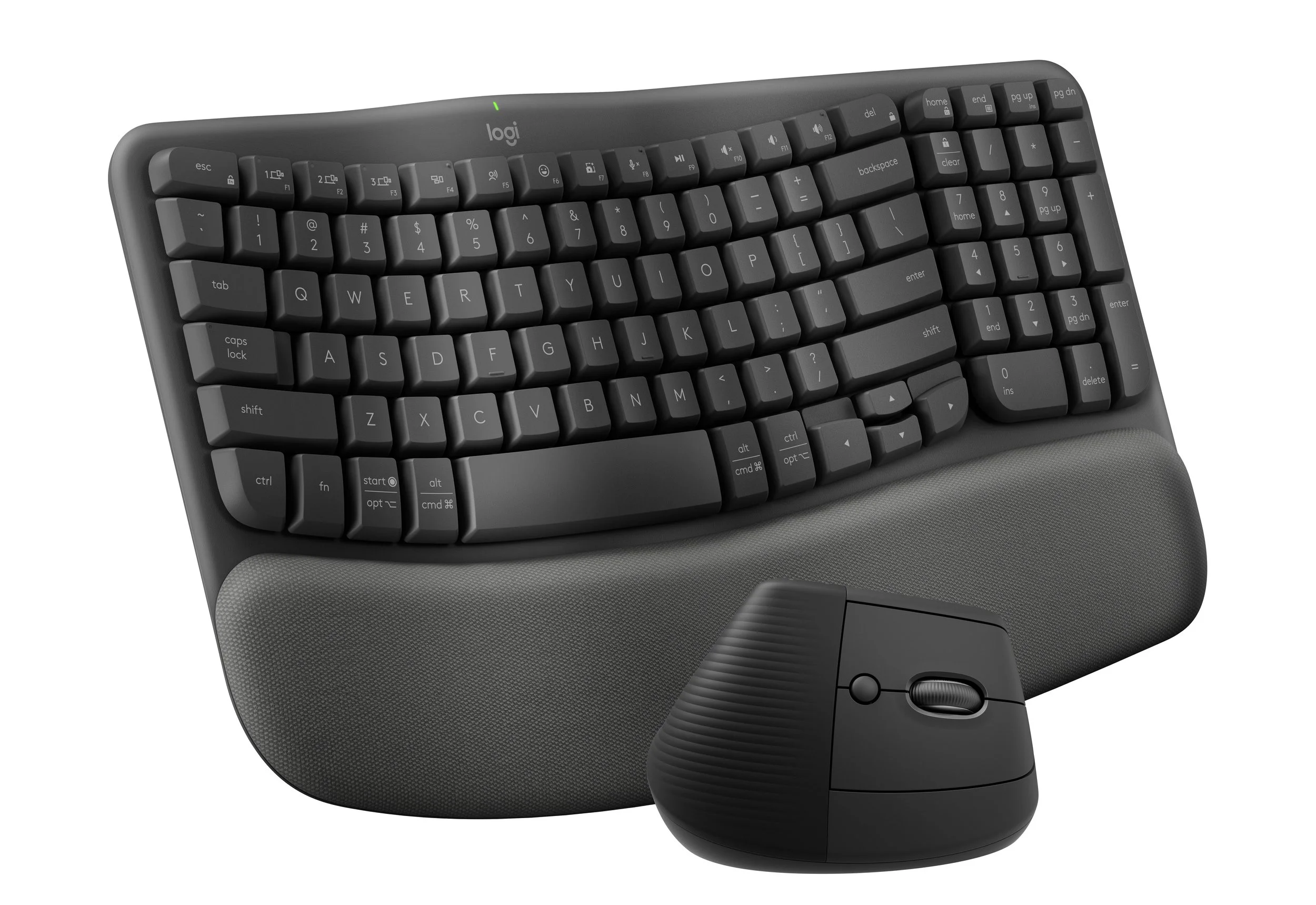 Logitech Wave Keys & Lift Vertical Mouse - Ergonomic
