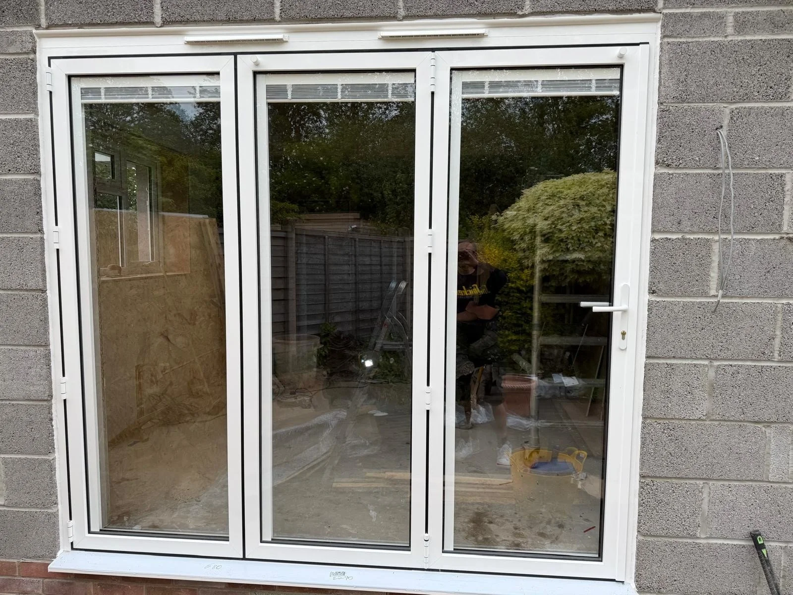 white upvc bifold doors new extension backwell