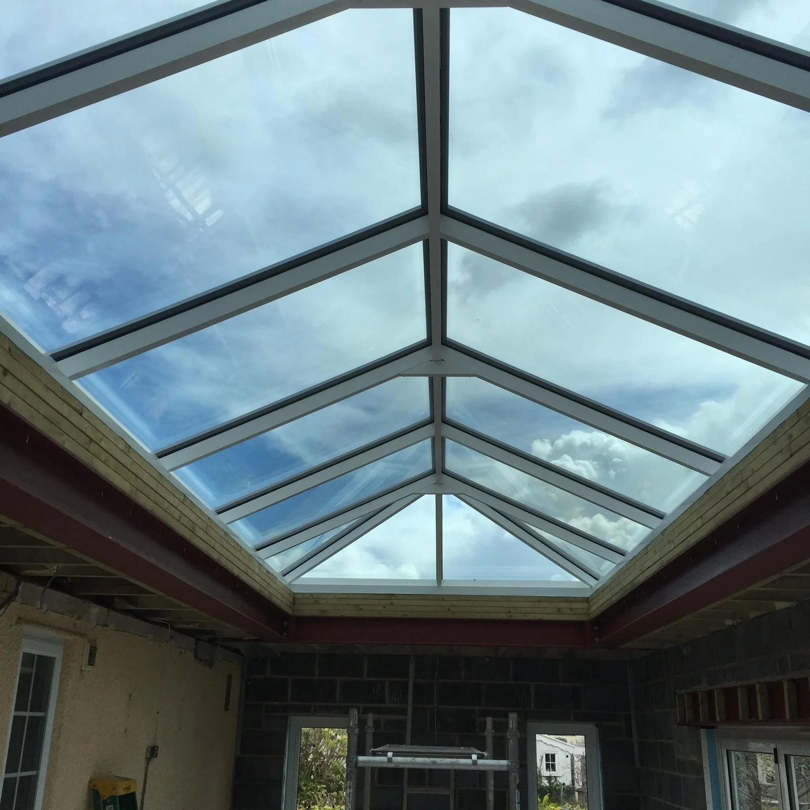 lantern roof from inside kitchen extension yatton