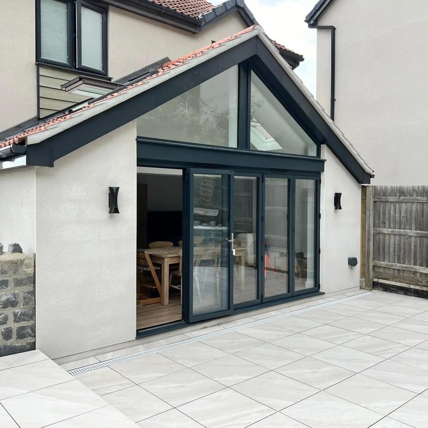anthracite bifold doors gable extension patio portishead