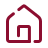 An icon of a house with a heart inside, representing home and love
