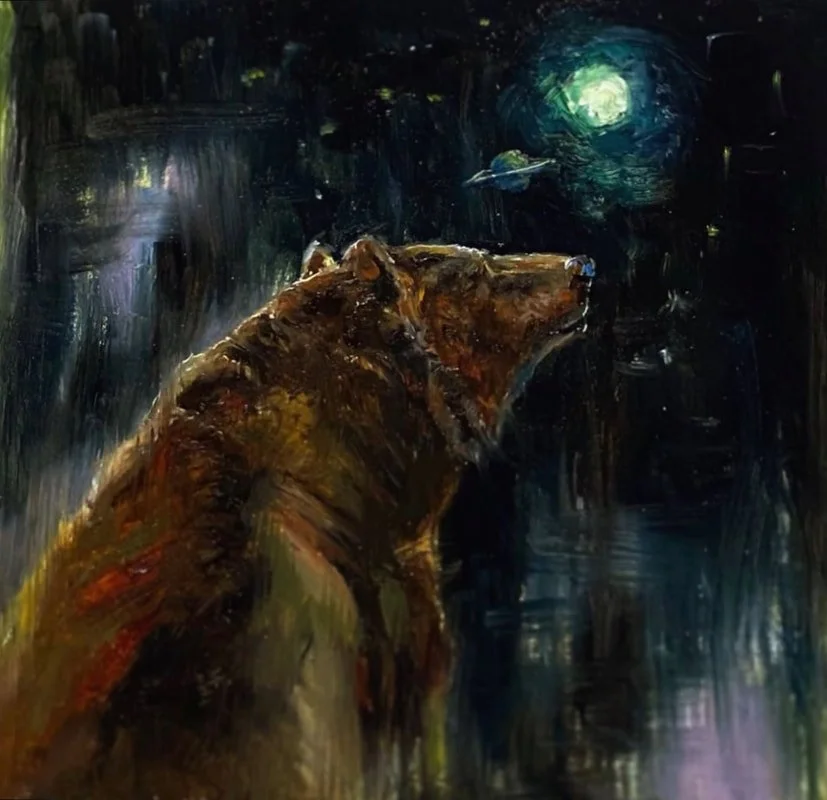 Cecelia and the Satellite, 5x5", SOLD