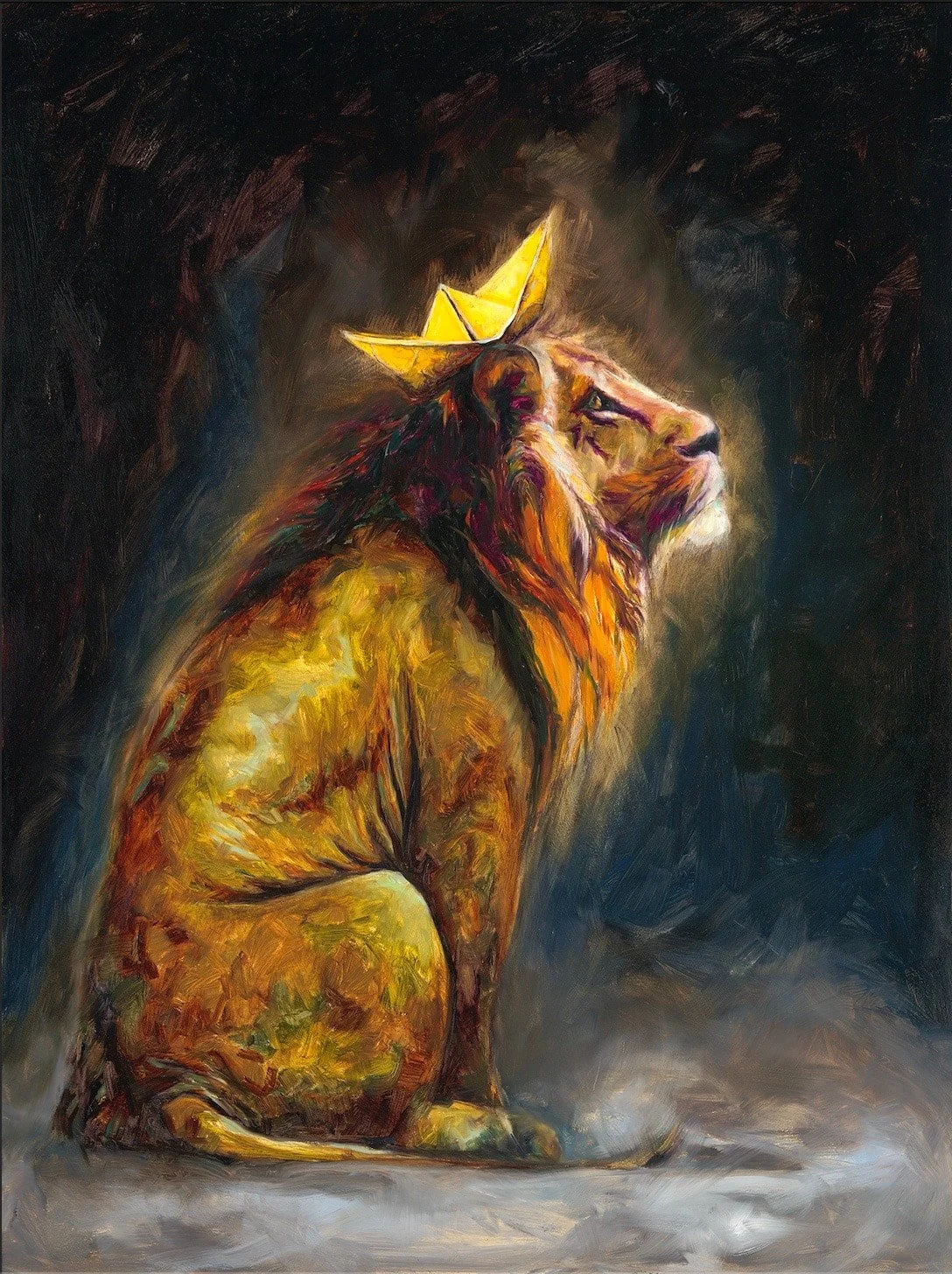 Pink Lions Paper Crowns II Prints