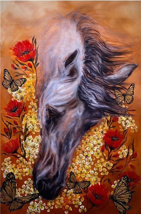 AVAILABLE RIOT FLOWERS/POPPIES COLLECTION 24X36"