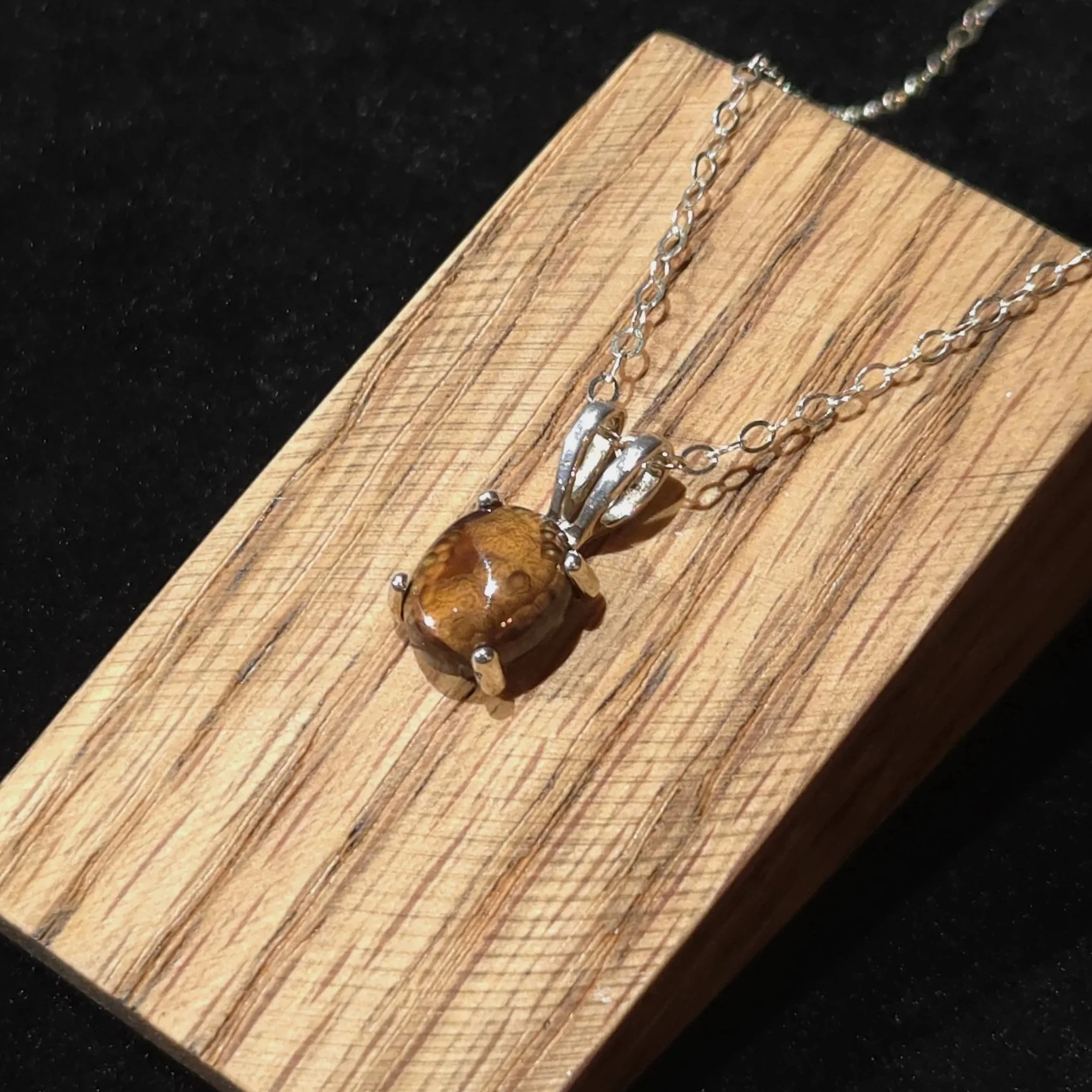 Fire Agate Set in Sterling Silver