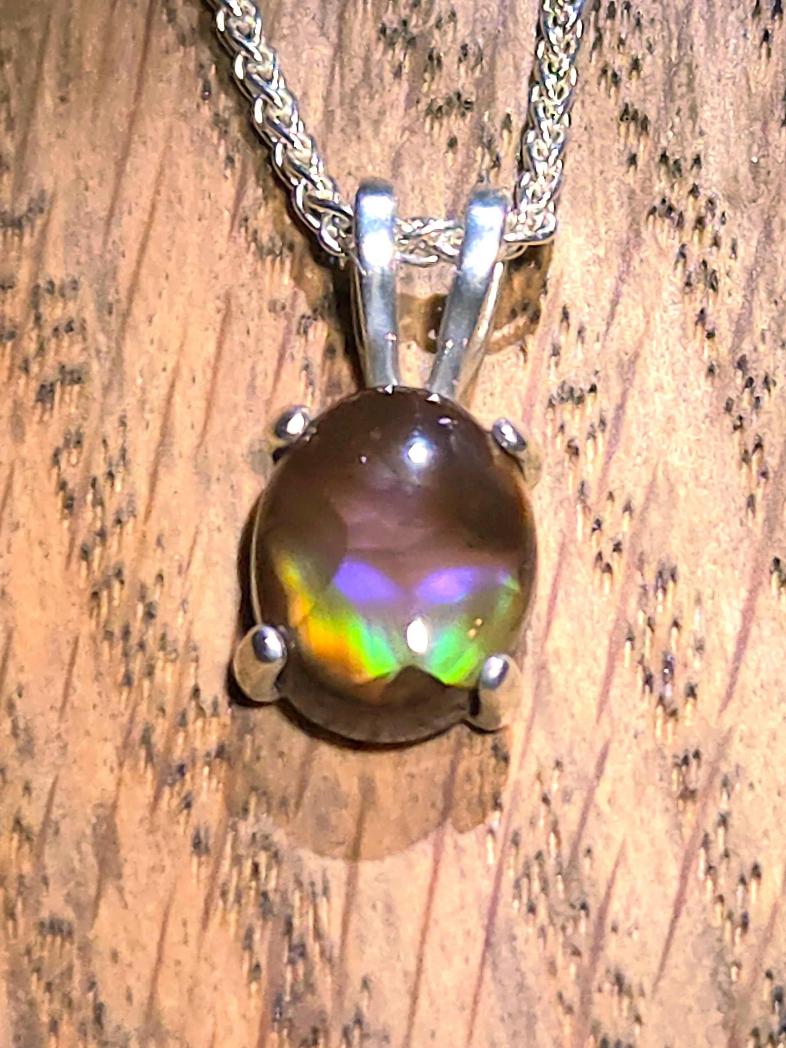 Fire Agate set in sterling silver