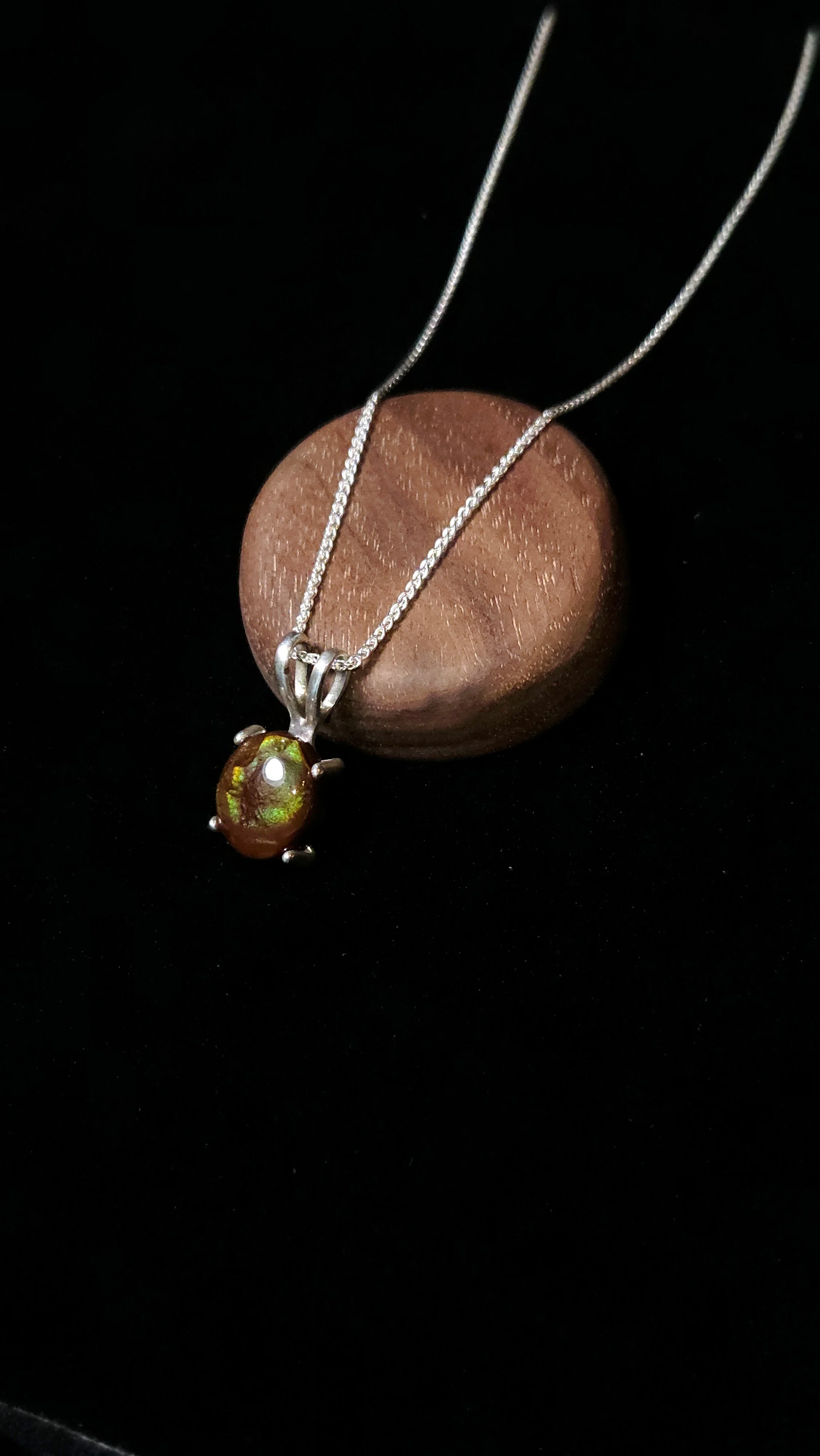 Fire Agate Set in Sterling Silver