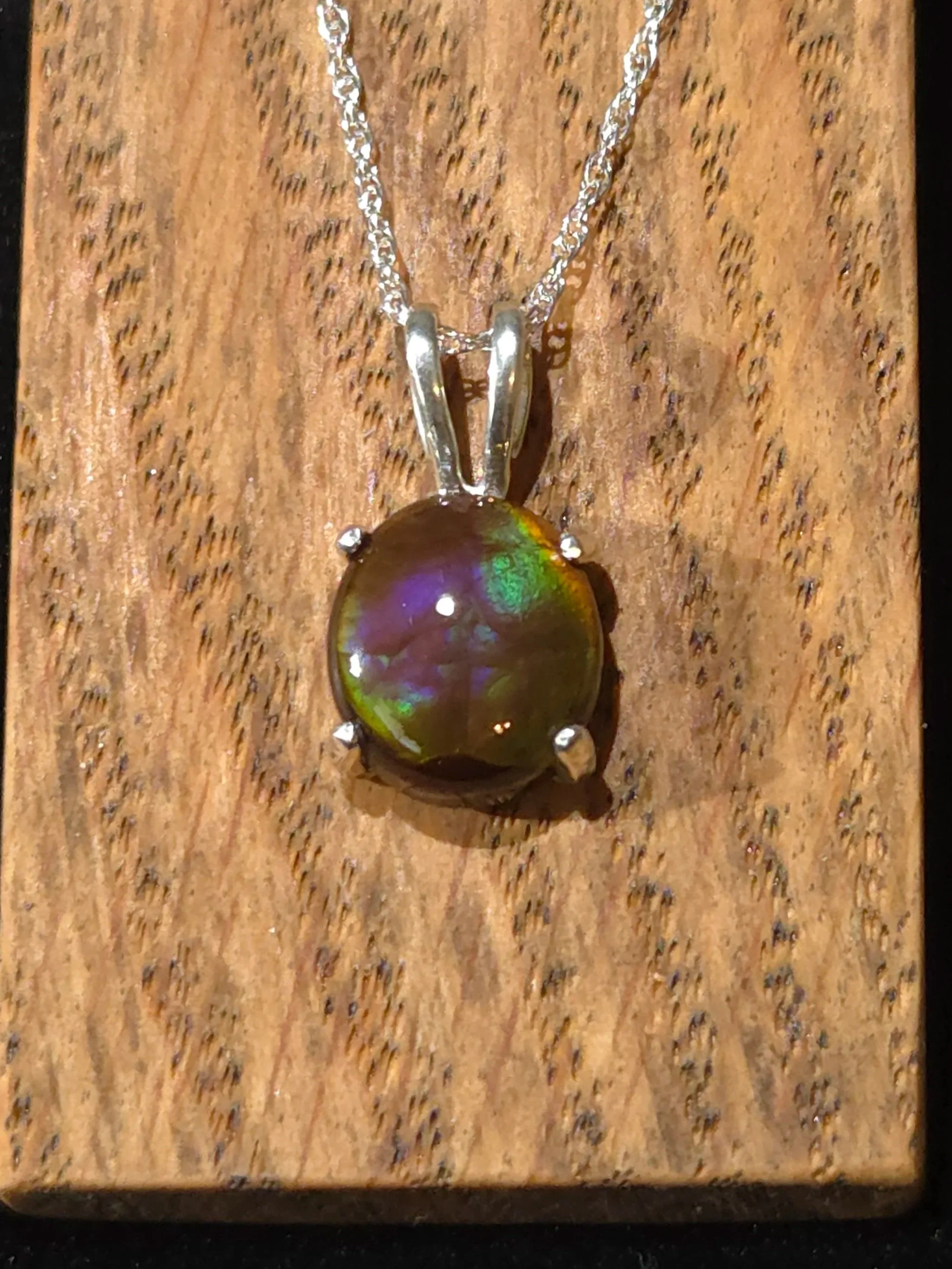 Mexican fire agate set in sterling silver
