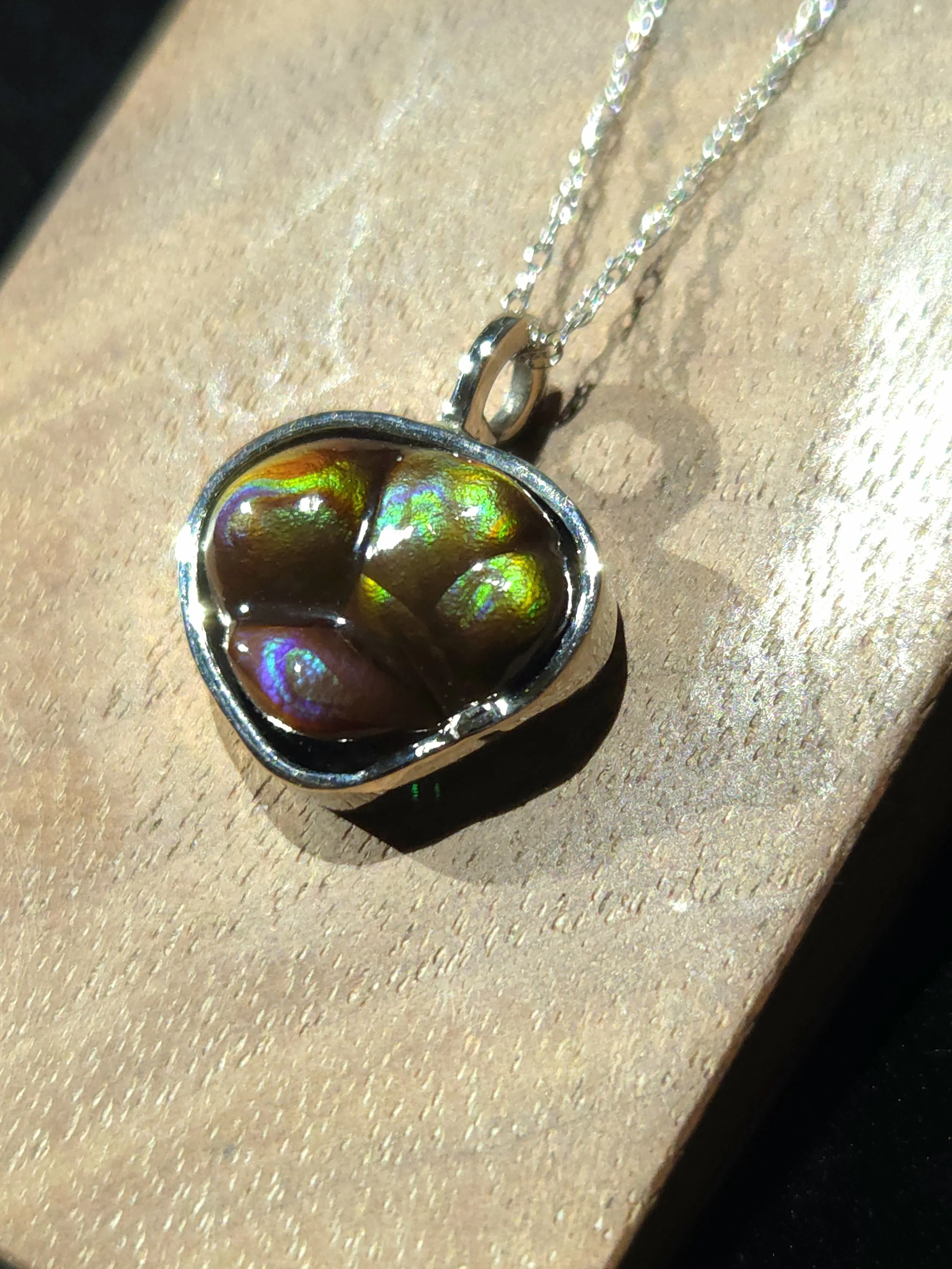 4.8 carat Custom Fire Agate in 14k White Gold