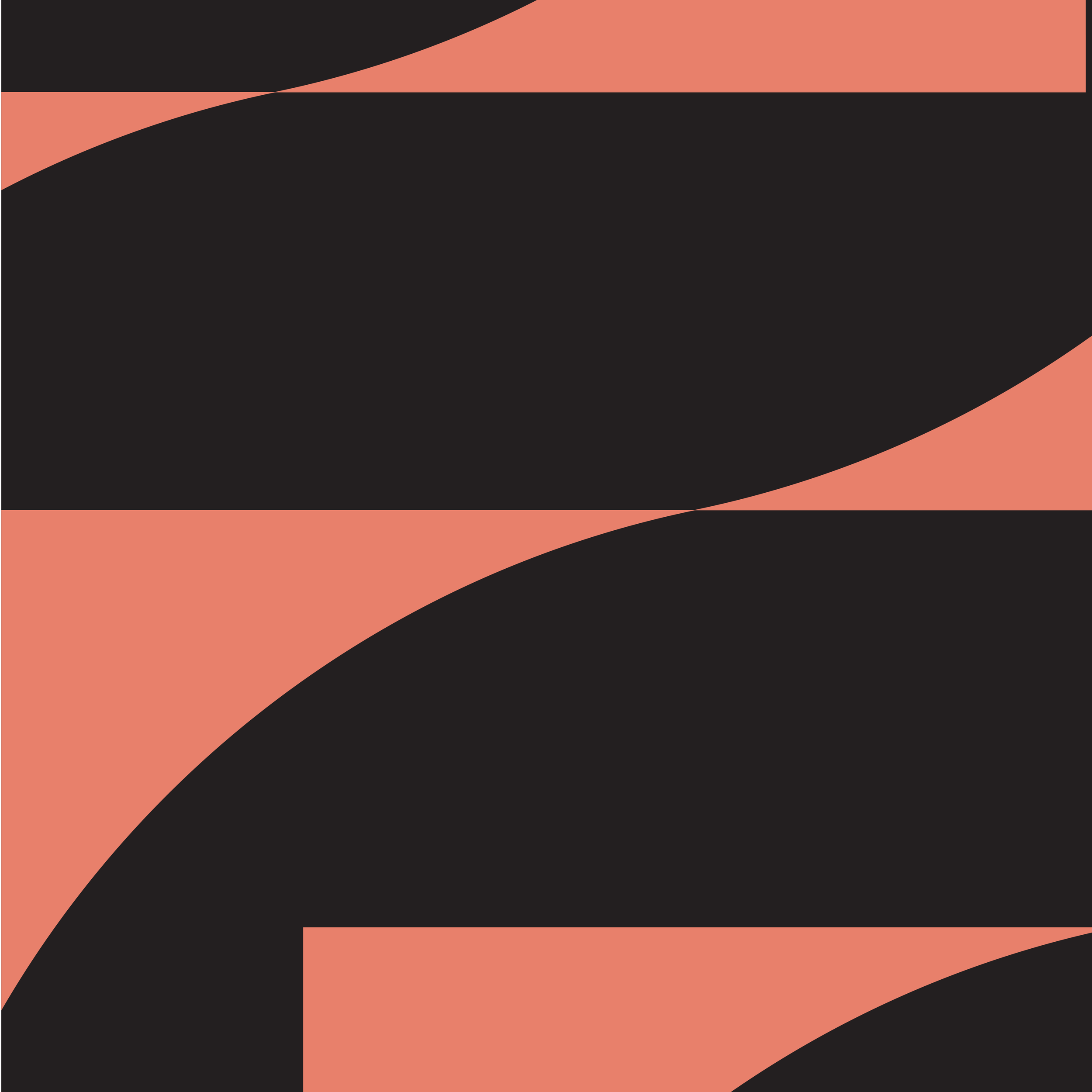 Abstract geometric pattern featuring curved and straight shapes in black and muted pink colors.