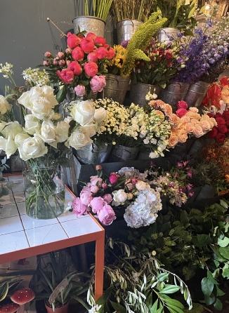 Plant shops around every corner add color to the city