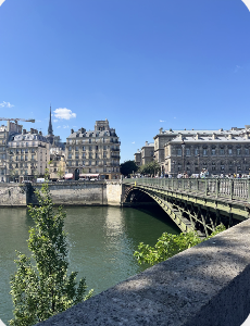 A view of la Seine which had been cleaned up to be up to swimming standards for July 2025