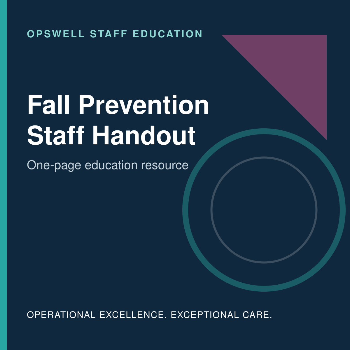 Fall Prevention Staff Handout