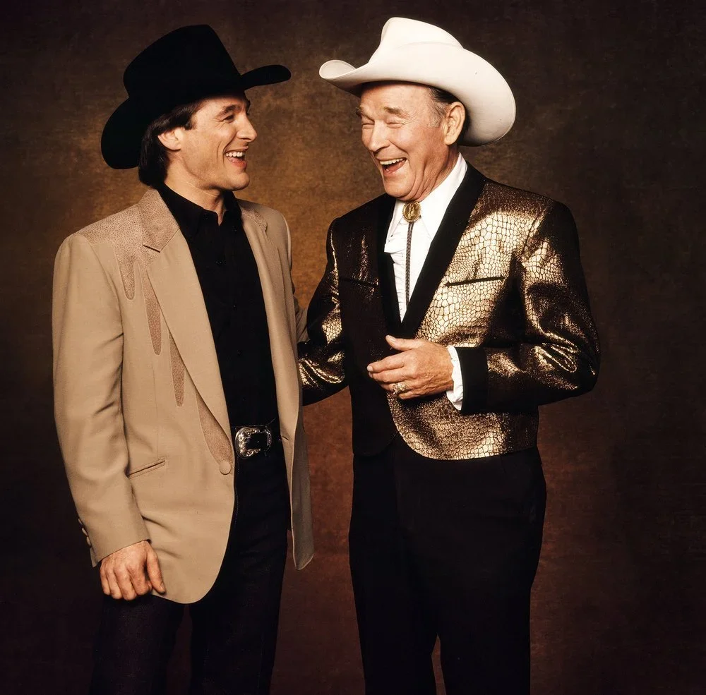 Country music icons Clint Black and Hank Williams Jr. on-location photoshoot by Ken Sax.