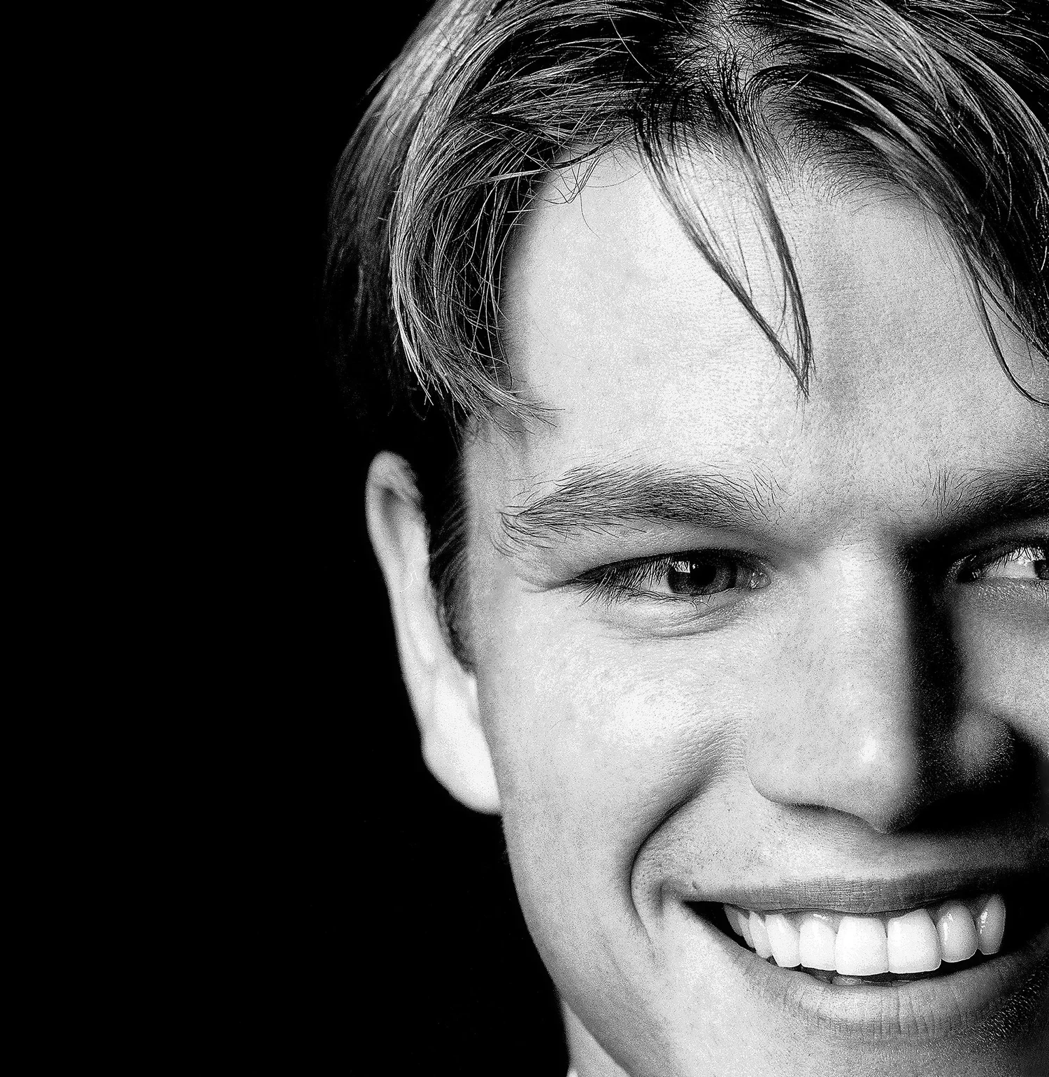 Academy Award winner Matt Damon black and white editorial portrait photographed by Ken Sax.