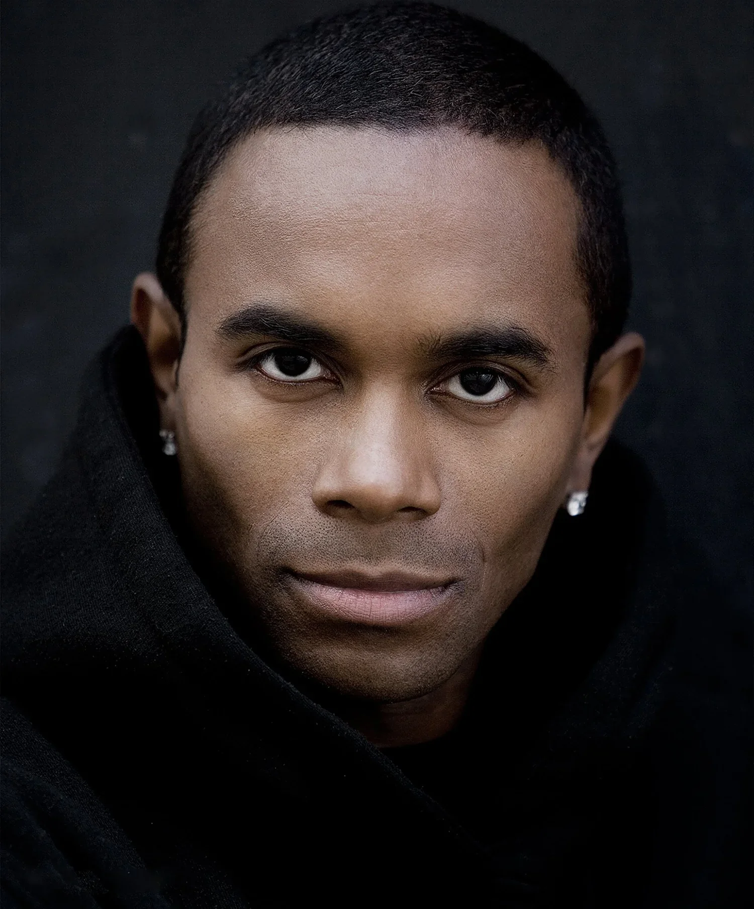 Musician and recording artist Fab Morvan dramatic studio portrait by Ken Sax Corporate Photography LA.